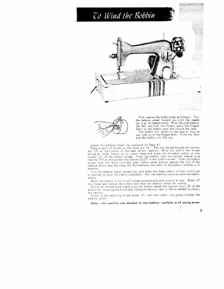Ii) wind the bobbin | SINGER W1305 User Manual | Page 5 / 16