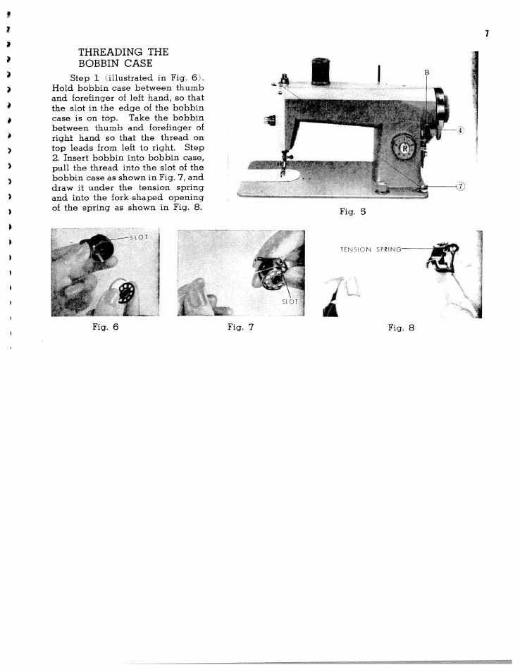 Threading the bobbin case | SINGER W1315 User Manual | Page 9 / 21