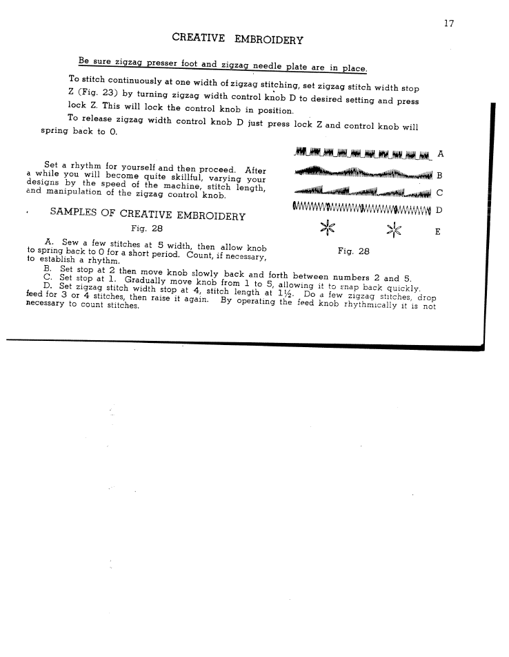 Creative embroidery, Sptin/l:;“:: o | SINGER W1366 User Manual | Page 18 / 51