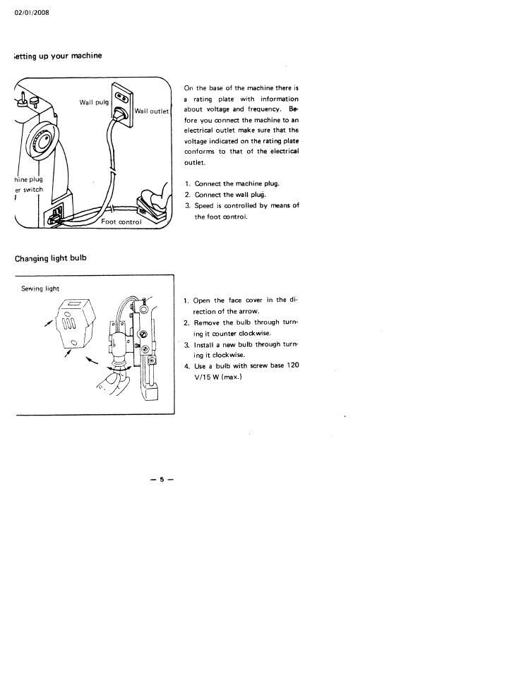 SINGER W160 User Manual | Page 8 / 35