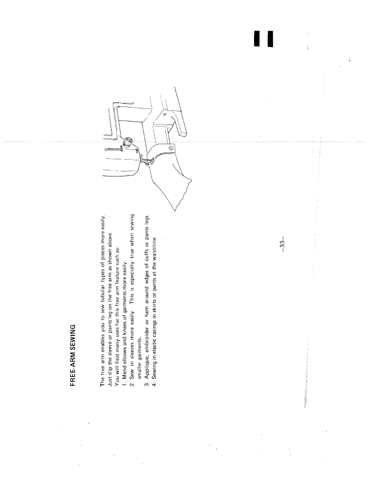 Free-arm sewing | SINGER W1405 User Manual | Page 36 / 39