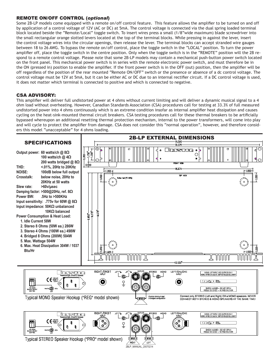 Bryston 2B-LP User Manual | Page 4 / 4