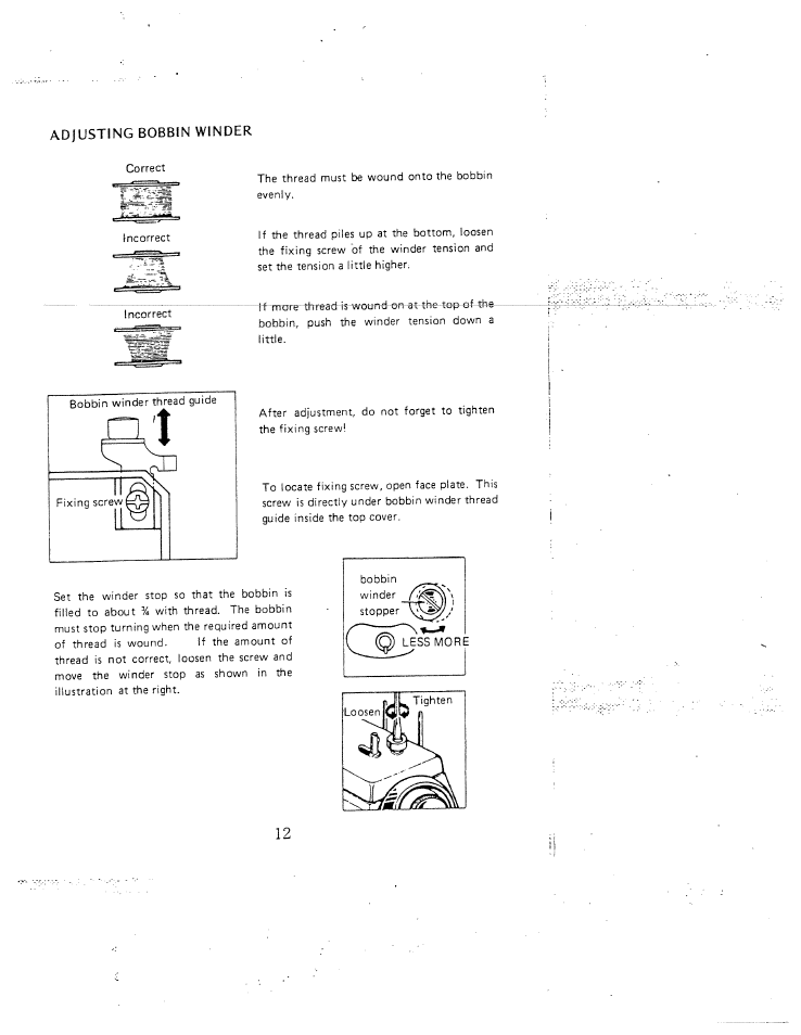 Adjusting bobbin winder | SINGER W1407 User Manual | Page 14 / 40