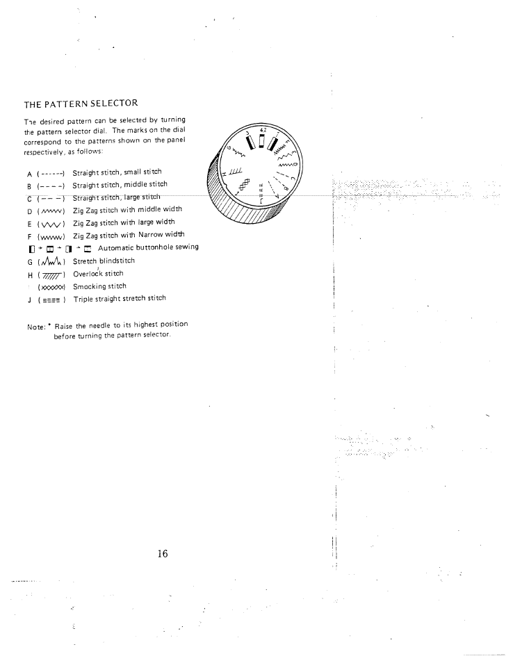 The pattern selector | SINGER W1407 User Manual | Page 18 / 40