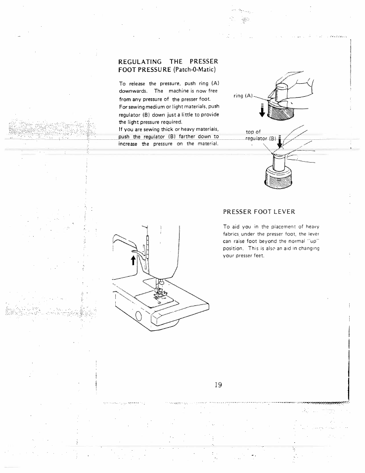 Presser foot lever | SINGER W1407 User Manual | Page 21 / 40