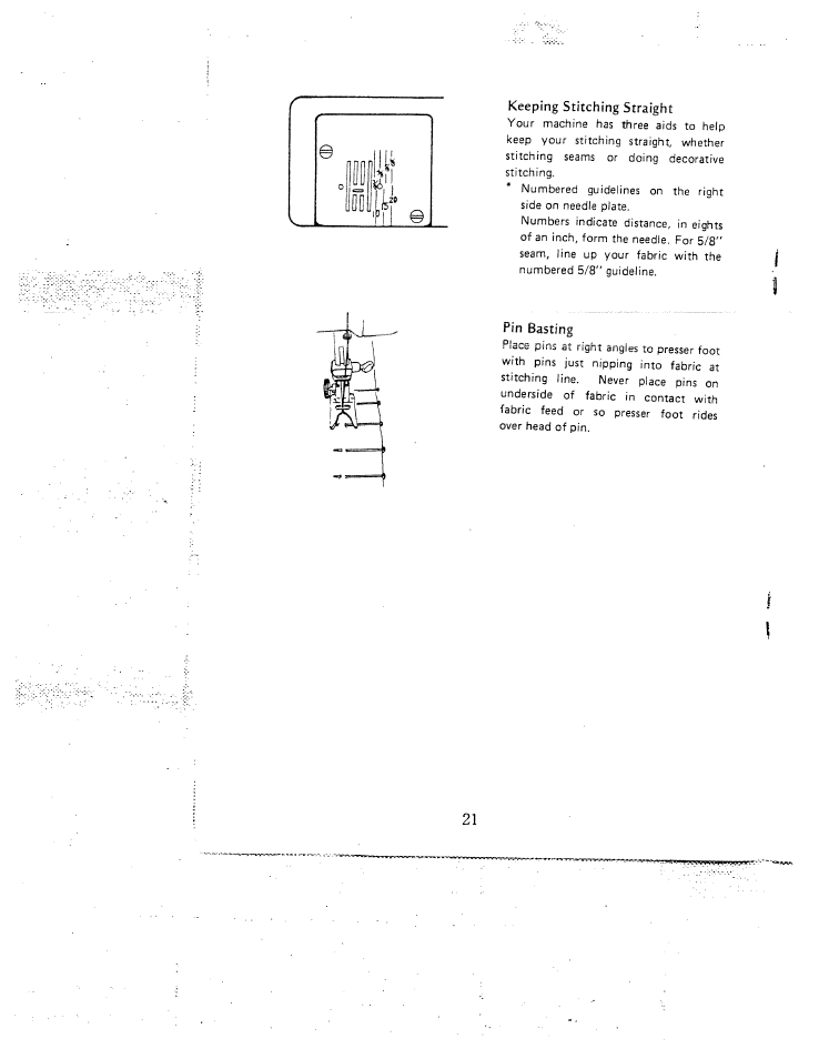 Pin basting | SINGER W1407 User Manual | Page 23 / 40