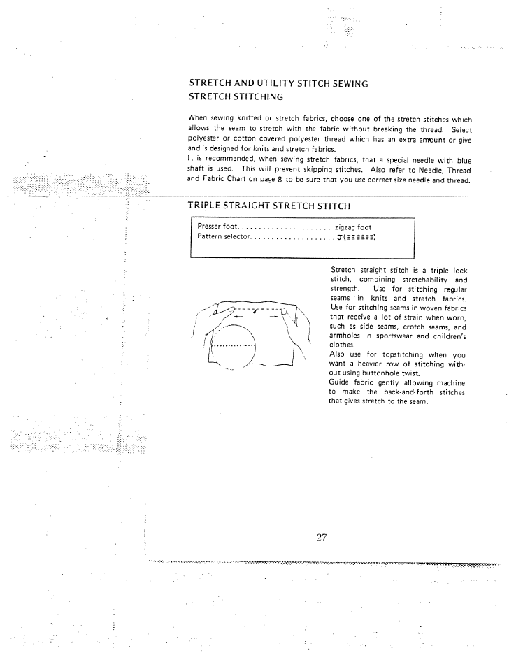 Triple straight stretch stitch | SINGER W1407 User Manual | Page 29 / 40