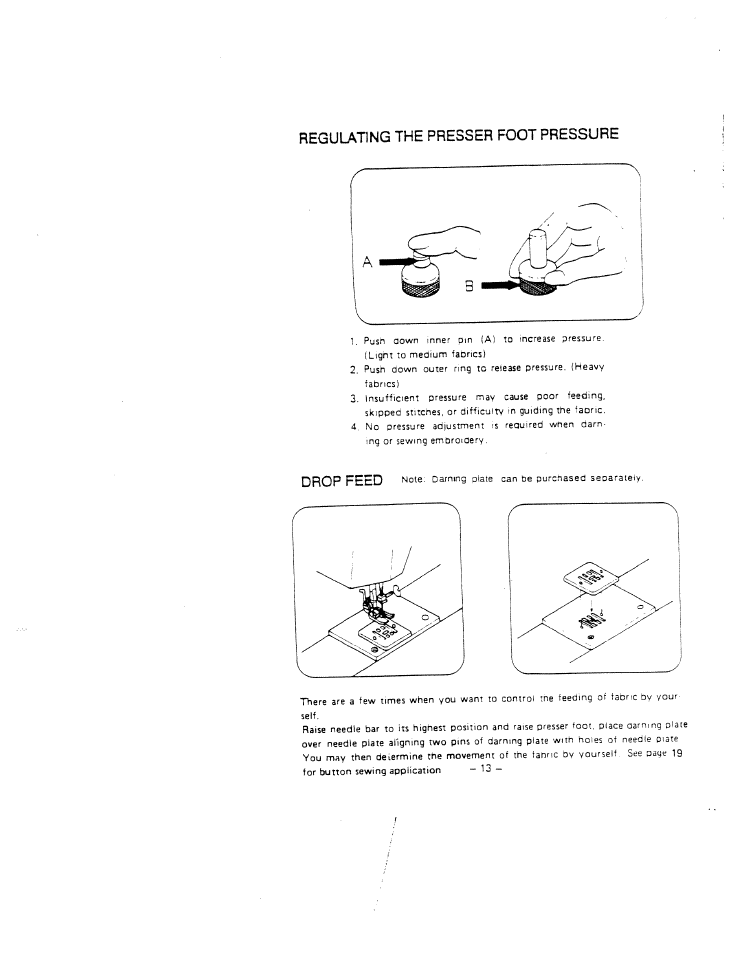 Regulating the presser foot pressure | SINGER W1409 (New) Instruction Manual User Manual | Page 16 / 30