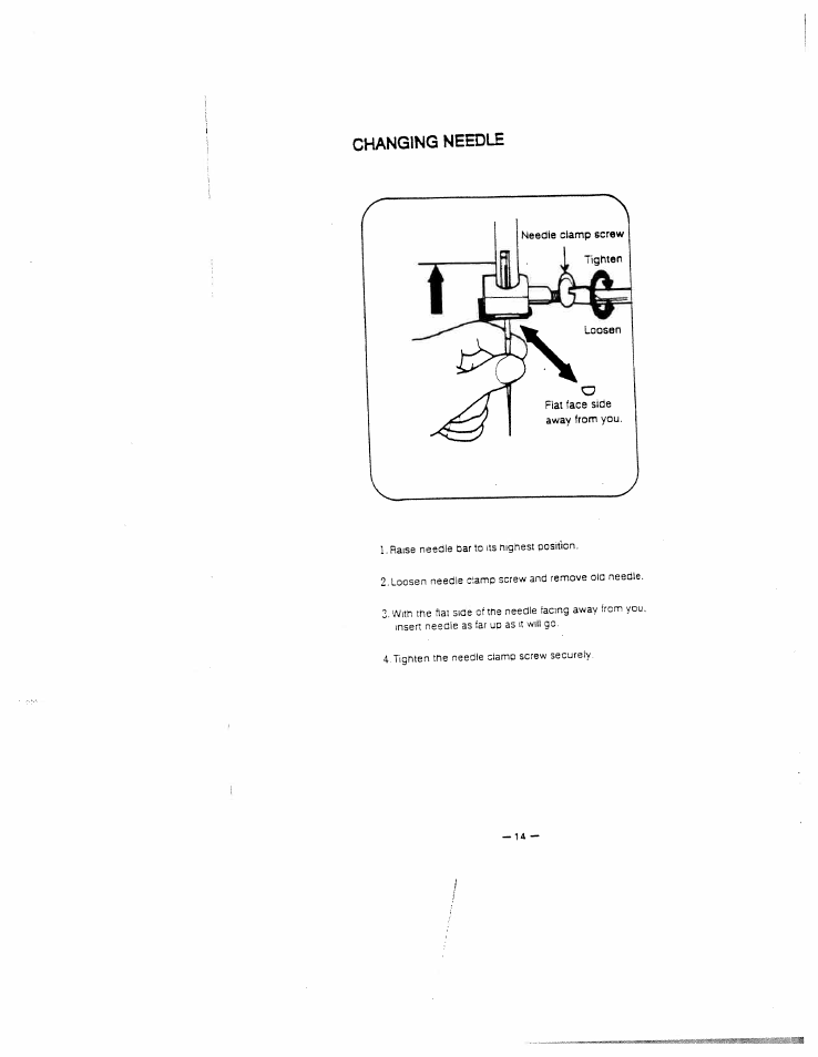 Changing needle | SINGER W1409 (New) Instruction Manual User Manual | Page 17 / 30