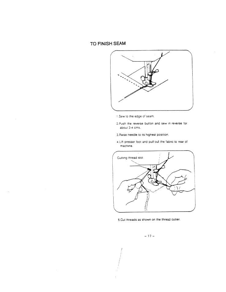 To finish seam | SINGER W1409 (New) Instruction Manual User Manual | Page 20 / 30