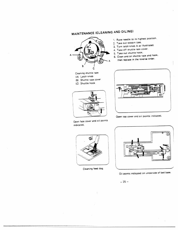 Cleaning and oiling) | SINGER W1409 (New) Instruction Manual User Manual | Page 28 / 30