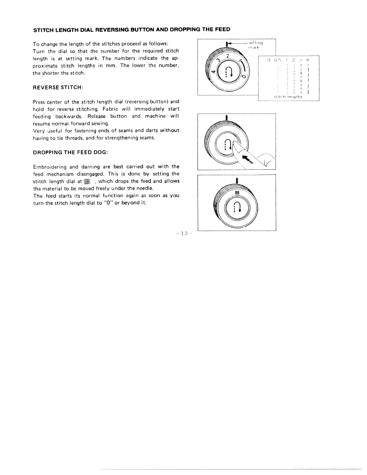 Reverse stitch, Dropping the feed dog | SINGER W1411 User Manual | Page 16 / 41