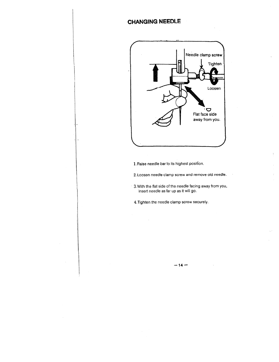 Changing needle | SINGER W1418 User Manual | Page 18 / 31