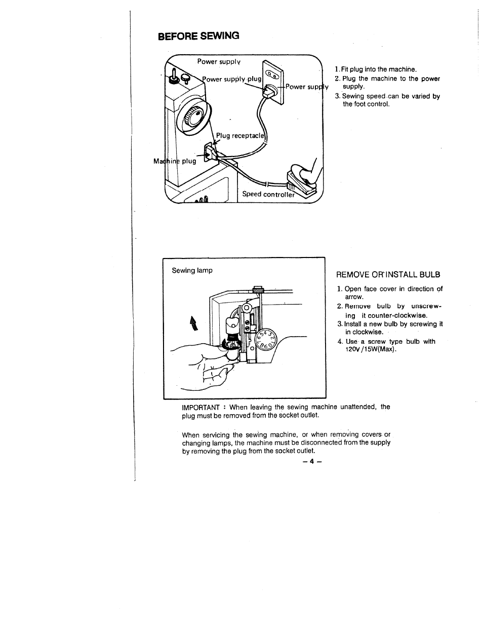 Before sewing | SINGER W1418 User Manual | Page 8 / 31