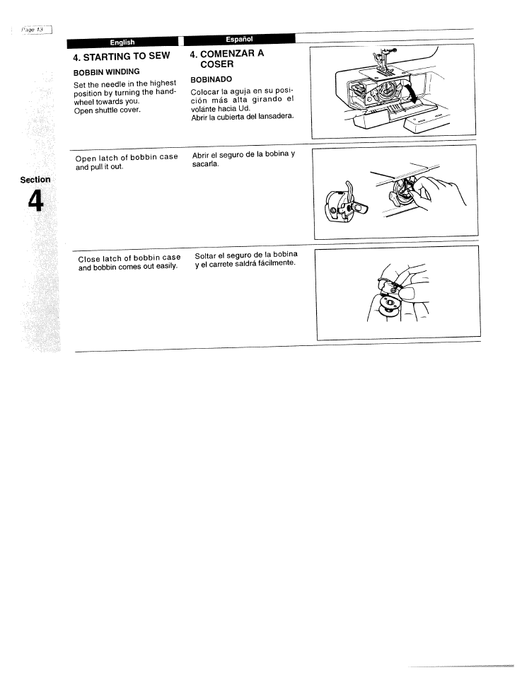 Starting to sew, Comenzar a coser | SINGER W1425 User Manual | Page 22 / 62