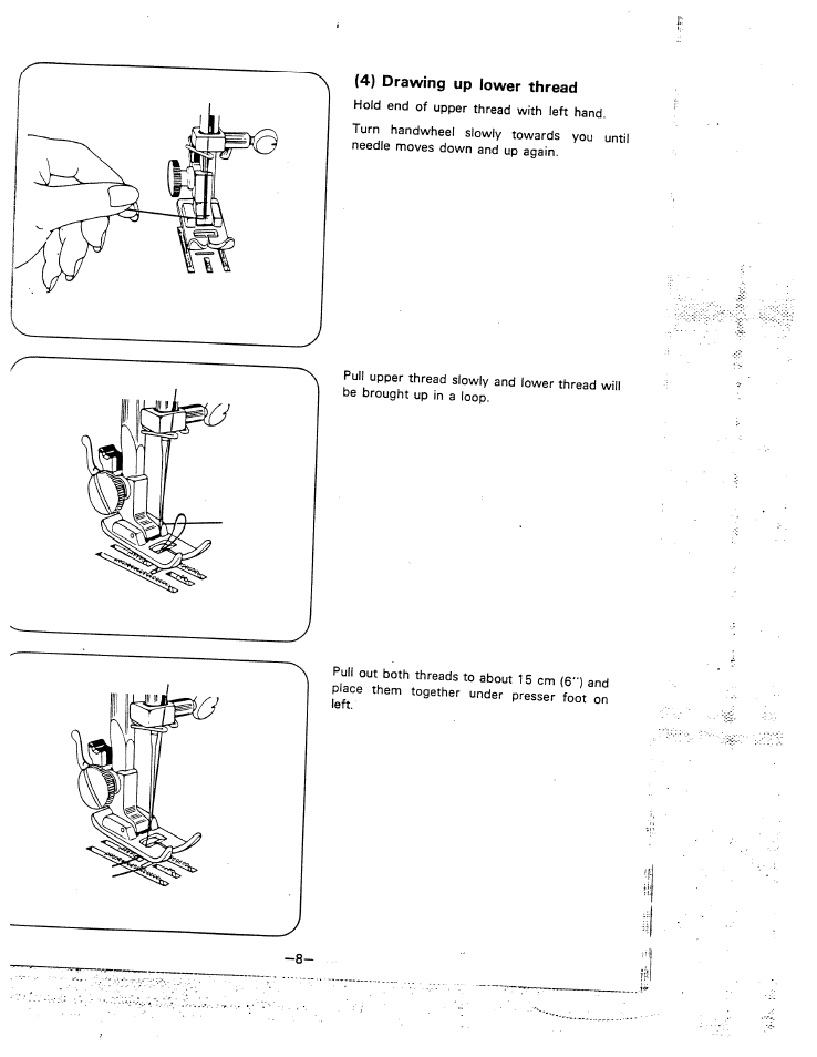 4) drawing up lower thread | SINGER W1810 User Manual | Page 13 / 47