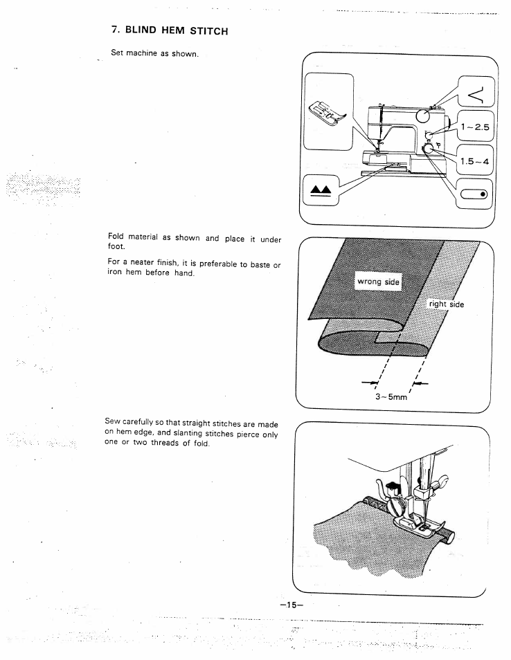 Blind hem stitch | SINGER W1810 User Manual | Page 20 / 47