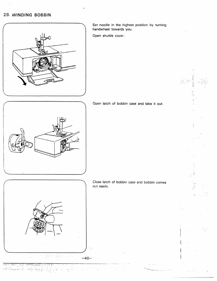 Winding bobbin | SINGER W1810 User Manual | Page 45 / 47