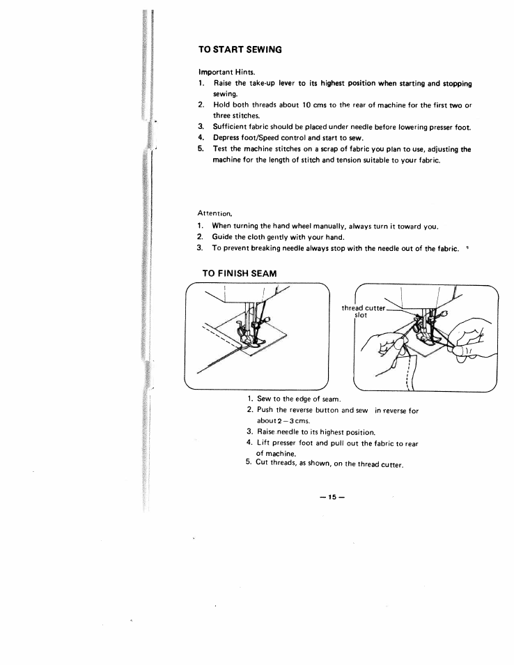 SINGER W1499 User Manual | Page 21 / 34