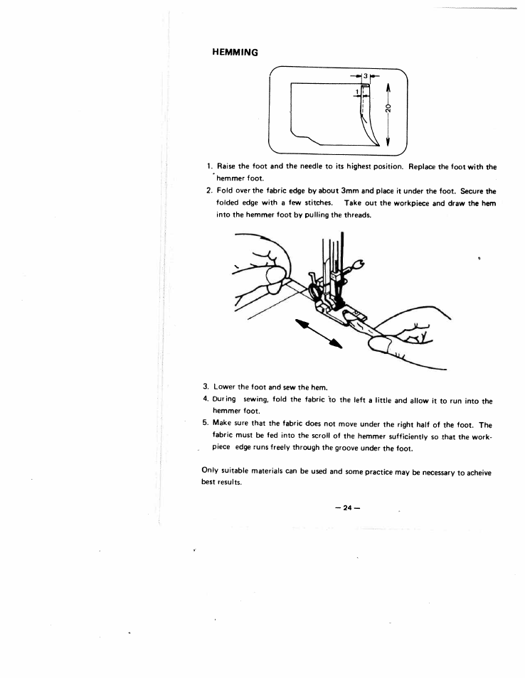 Hemming | SINGER W1499 User Manual | Page 30 / 34