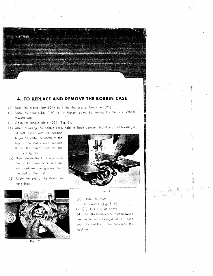 To replace and remove the bobbin case | SINGER W150 FL User Manual | Page 11 / 24