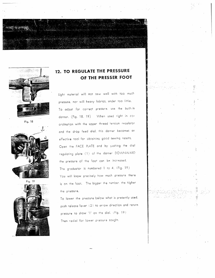 To regulate the pressure of the presser foot | SINGER W150 FL User Manual | Page 17 / 24