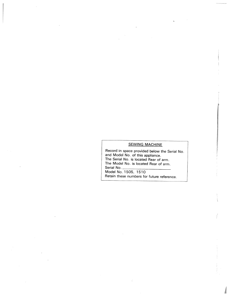 SINGER W1505 User Manual | Page 2 / 47