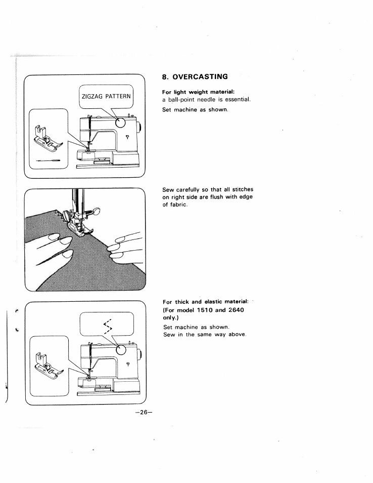 Overcasting | SINGER W1505 User Manual | Page 29 / 47