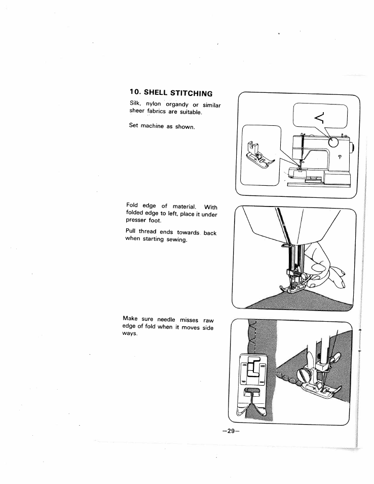 Shell stitching | SINGER W1505 User Manual | Page 32 / 47