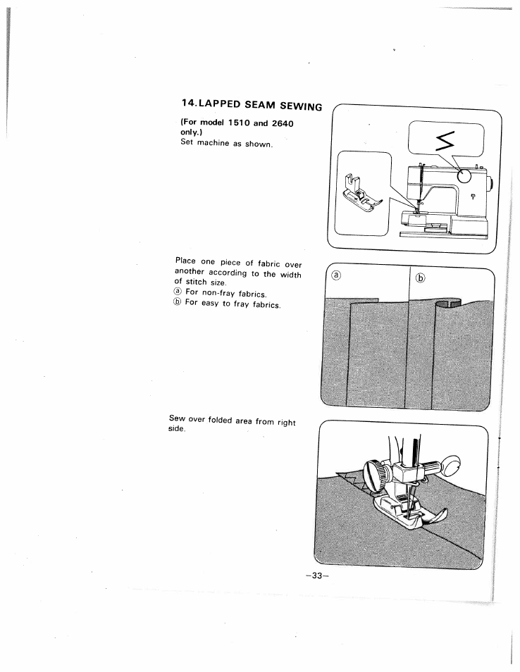 Lapped seam sewing | SINGER W1505 User Manual | Page 36 / 47