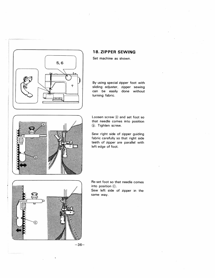 Zipper sewing | SINGER W1505 User Manual | Page 39 / 47