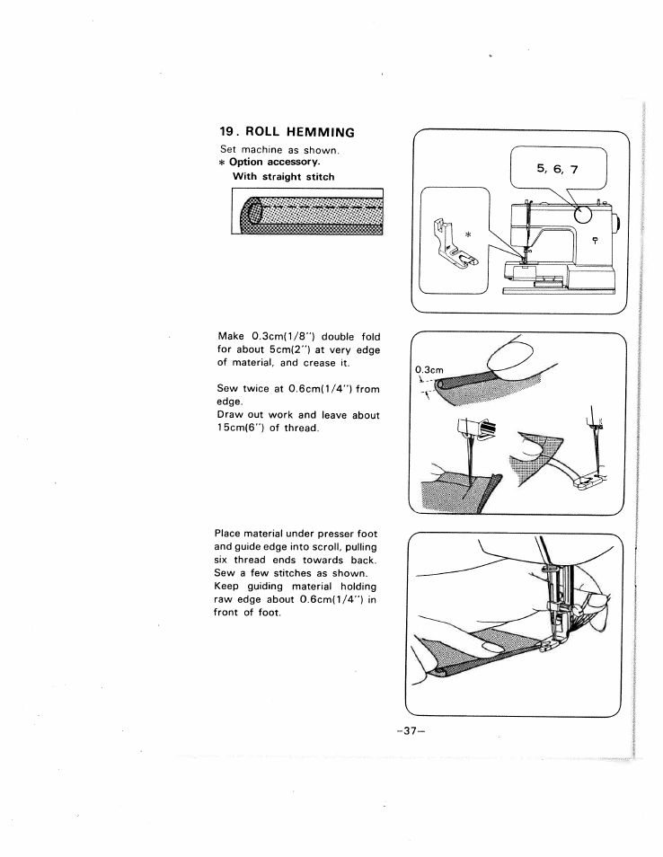 Roll hemming | SINGER W1505 User Manual | Page 40 / 47