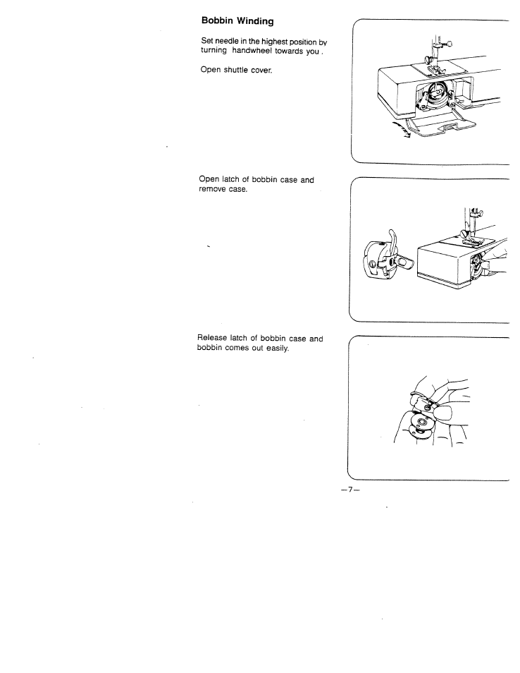 Bobbin winding | SINGER W1523 User Manual | Page 9 / 30