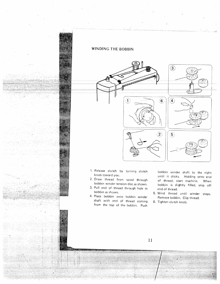 Winding the bobbin | SINGER W1550 User Manual | Page 15 / 47