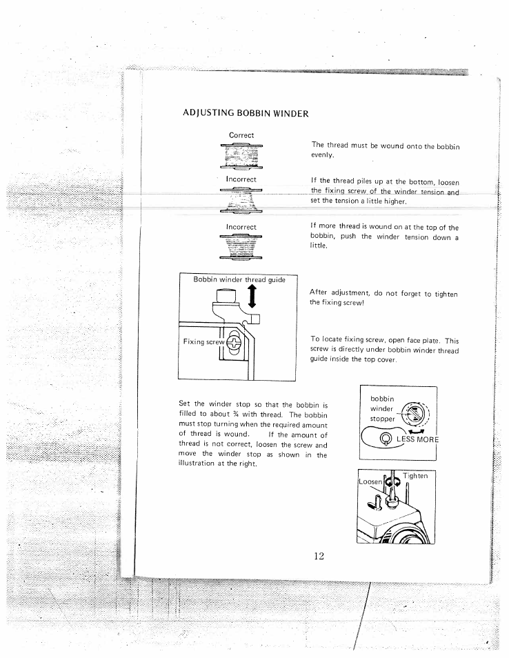 Adjusting bobbin winder | SINGER W1550 User Manual | Page 16 / 47