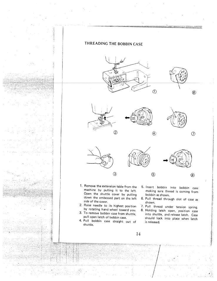Threading the bobbin case | SINGER W1550 User Manual | Page 18 / 47
