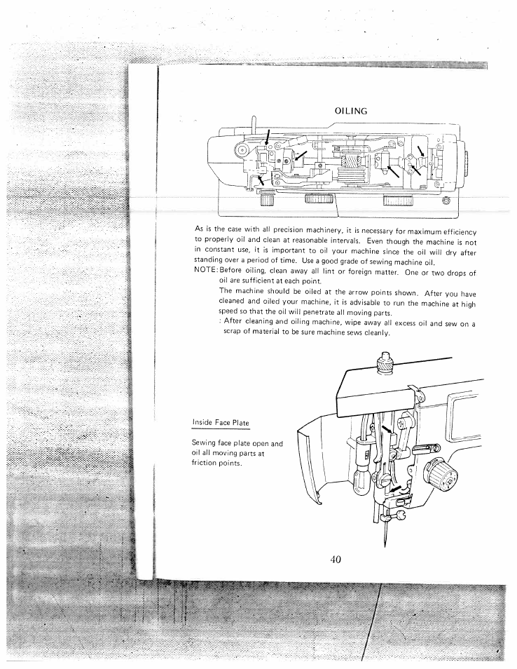 Oiling | SINGER W1550 User Manual | Page 44 / 47