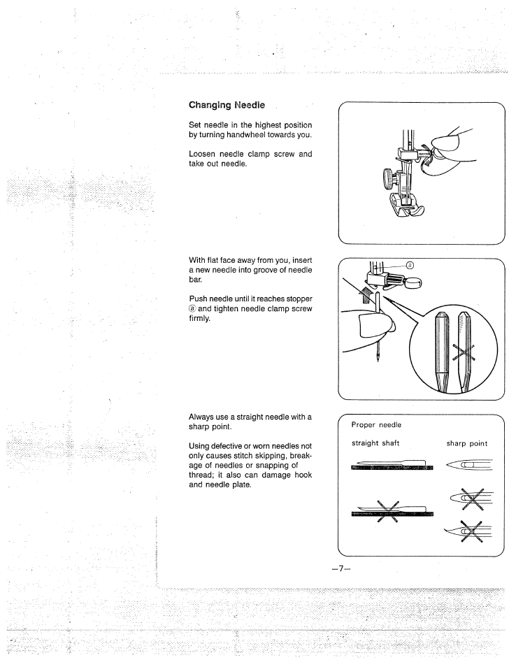 Changing nesdie | SINGER W1577 User Manual | Page 10 / 37