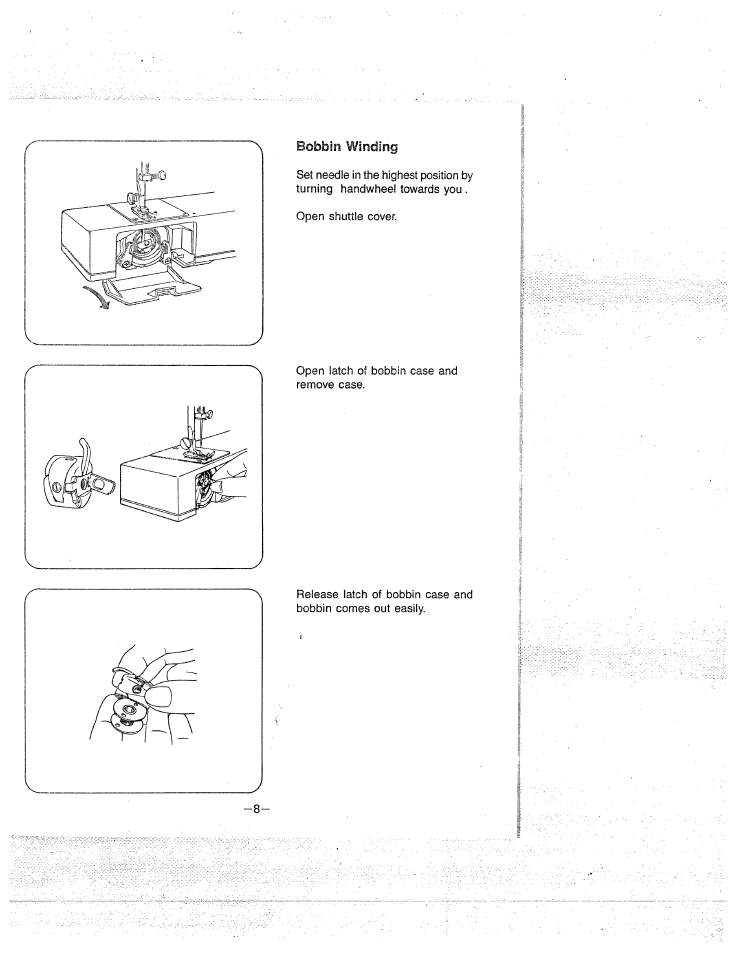 Bobbin winding | SINGER W1577 User Manual | Page 11 / 37