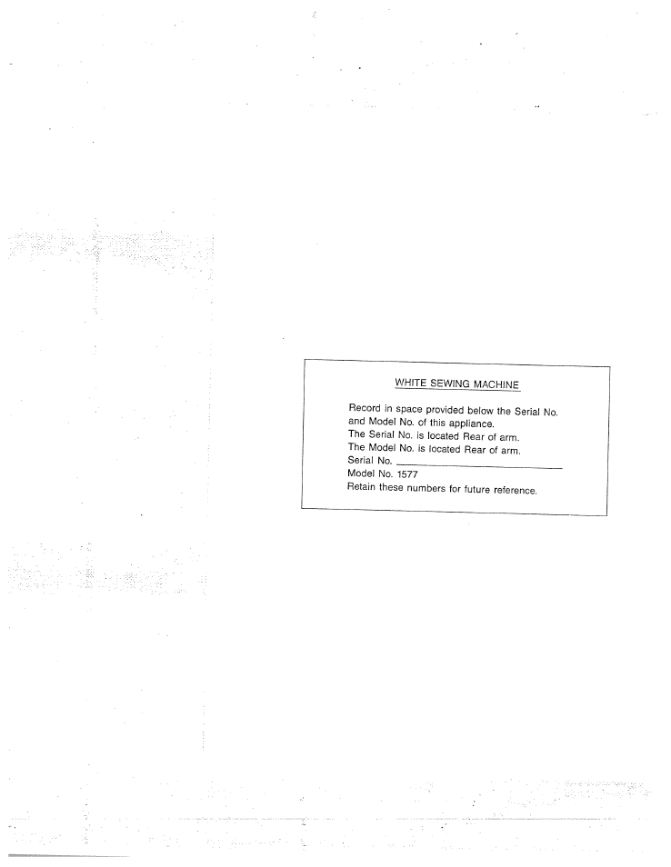 SINGER W1577 User Manual | Page 2 / 37