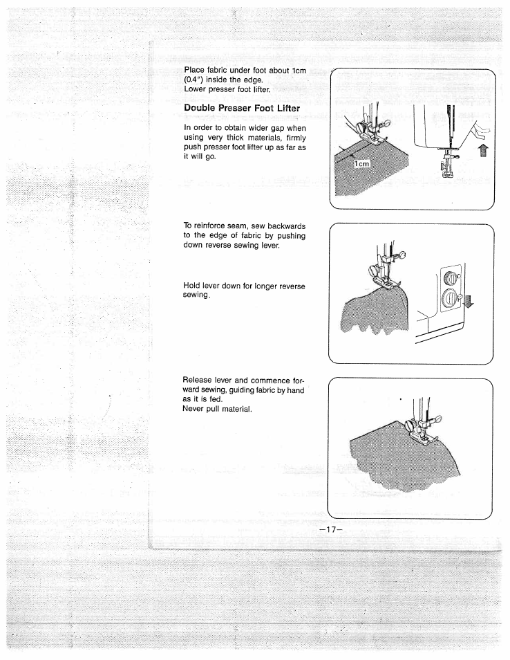 Doyble presser foot lifter | SINGER W1577 User Manual | Page 20 / 37