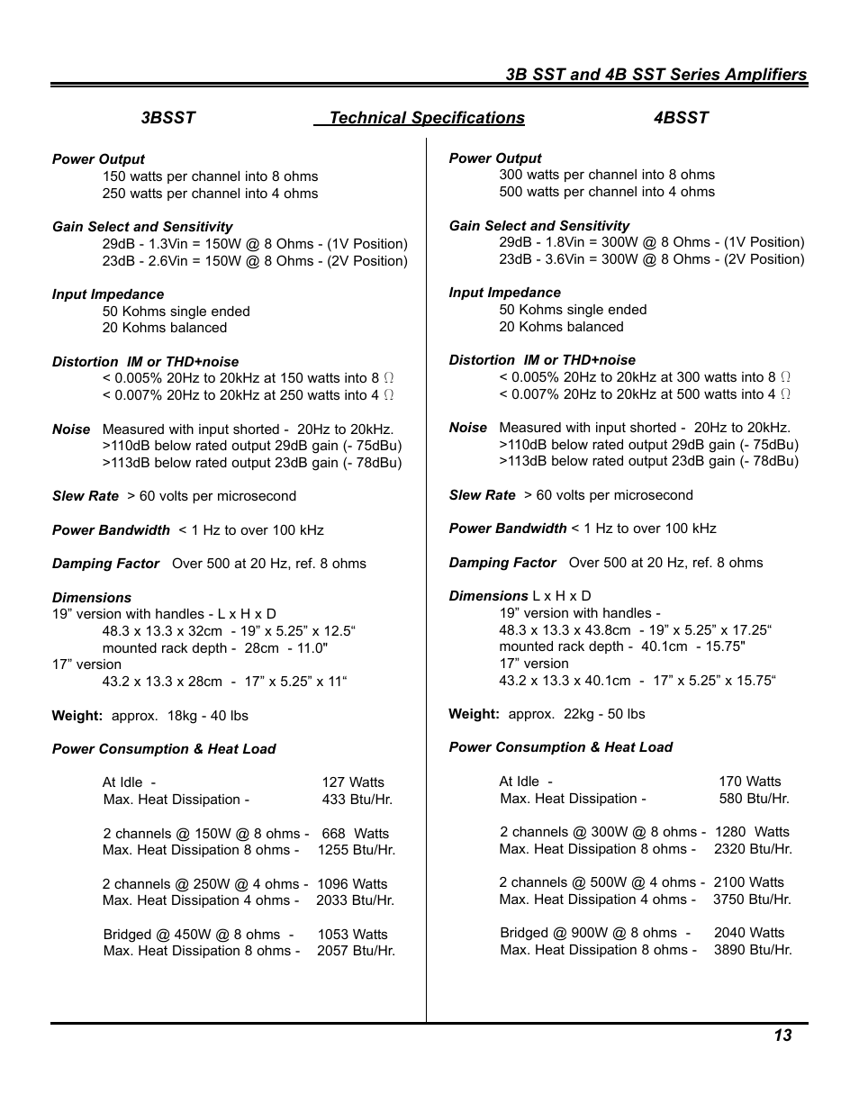 Bryston 4B SST User Manual | Page 13 / 14