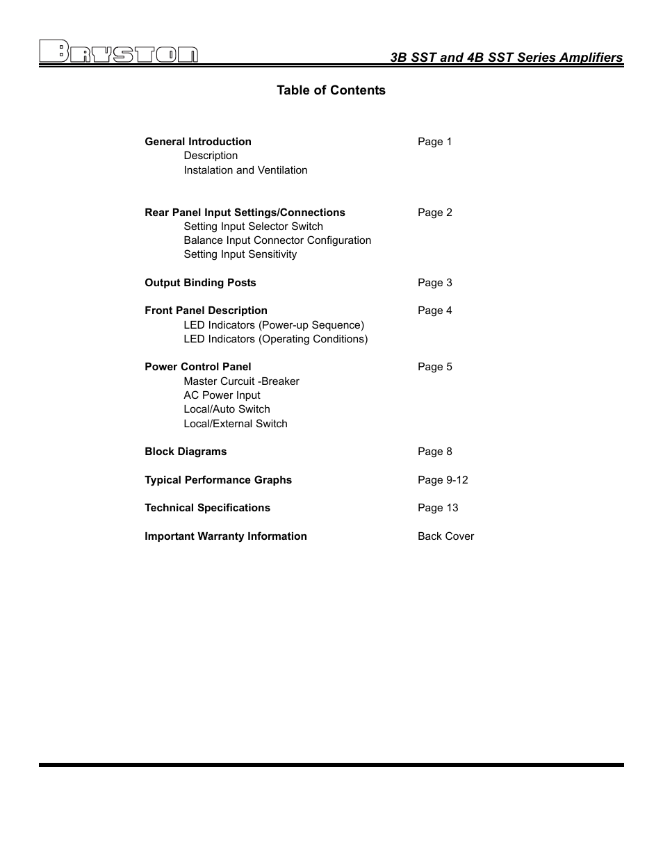 Bryston 4B SST User Manual | Page 2 / 14