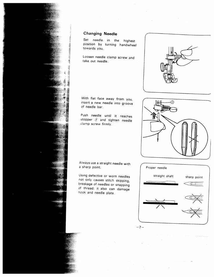 Changing needle | SINGER W1588 User Manual | Page 10 / 45