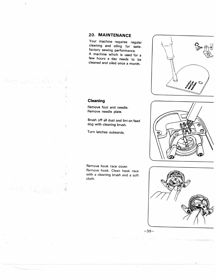 Maintenance, Cleaning | SINGER W1588 User Manual | Page 42 / 45