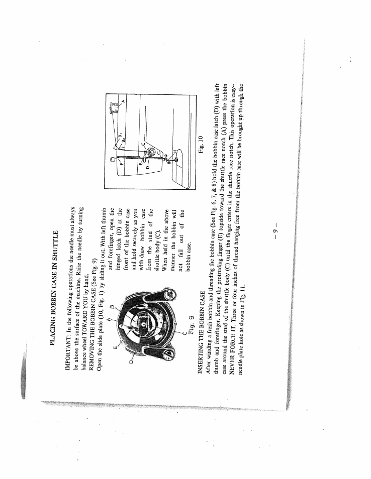 Placing bobbin case in shuttle | SINGER W159 User Manual | Page 10 / 29