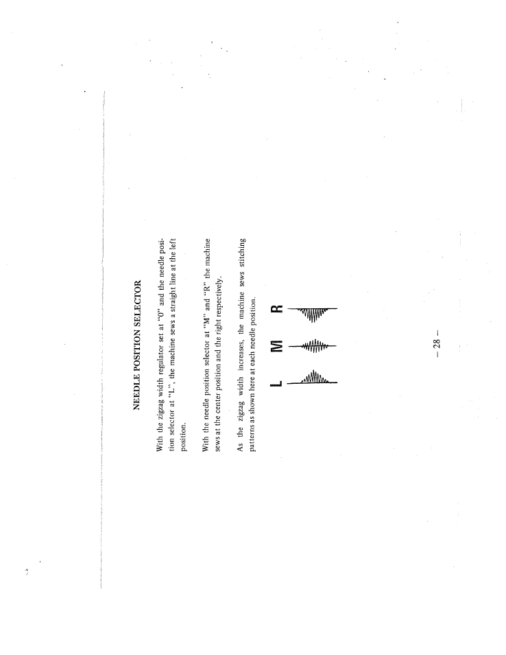 Needle position selector, L m r | SINGER W159 User Manual | Page 29 / 29