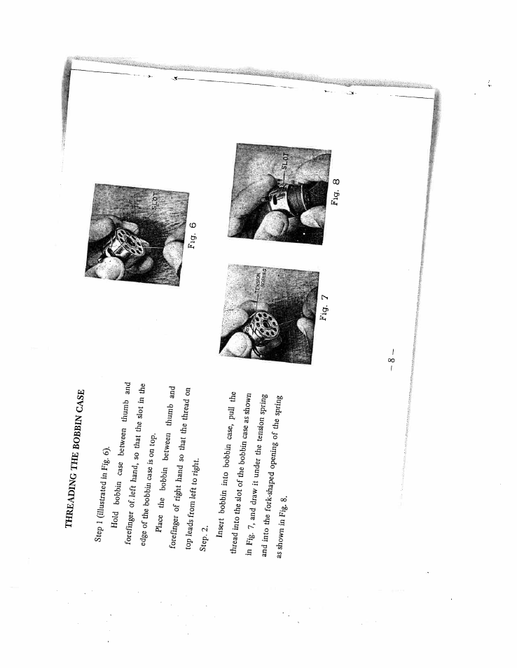 O";::::, t, T«-7. and d,a„i, The bobbin case | SINGER W159 User Manual | Page 9 / 29
