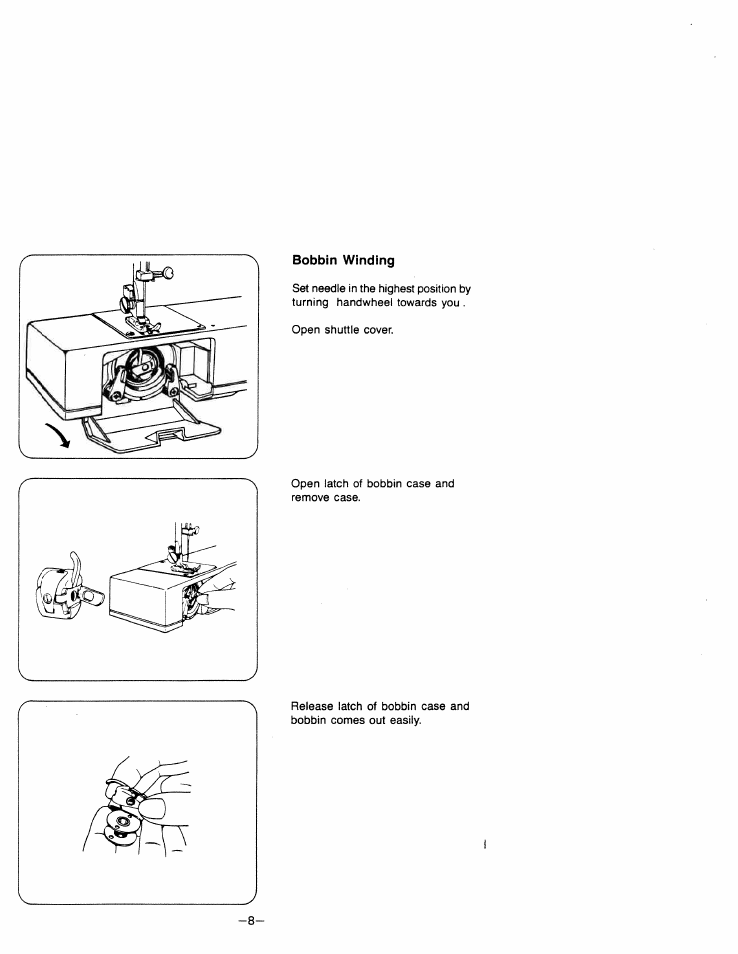Bobbin winding | SINGER W1599 User Manual | Page 10 / 48