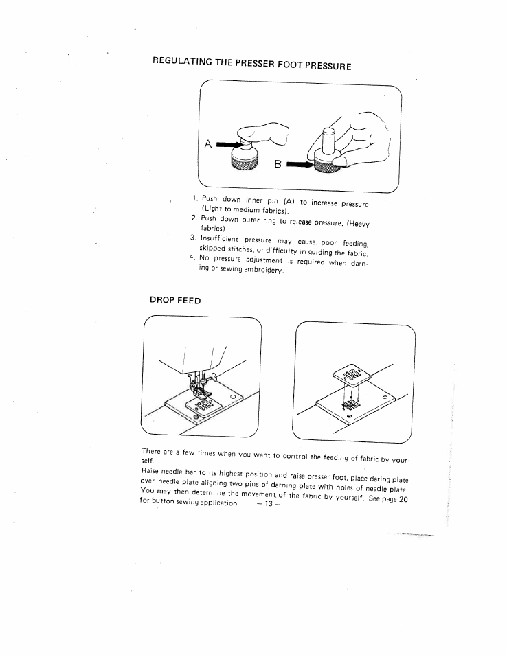 Drop feed | SINGER W1630 User Manual | Page 16 / 33